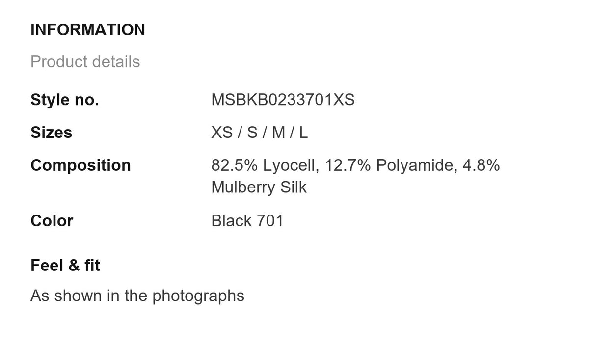 Product information