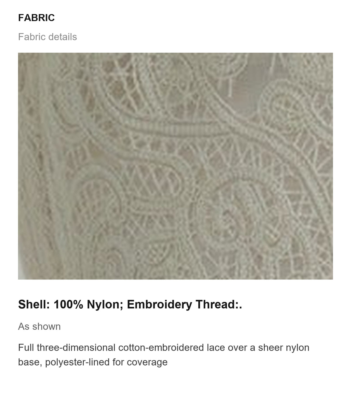 Fabric details