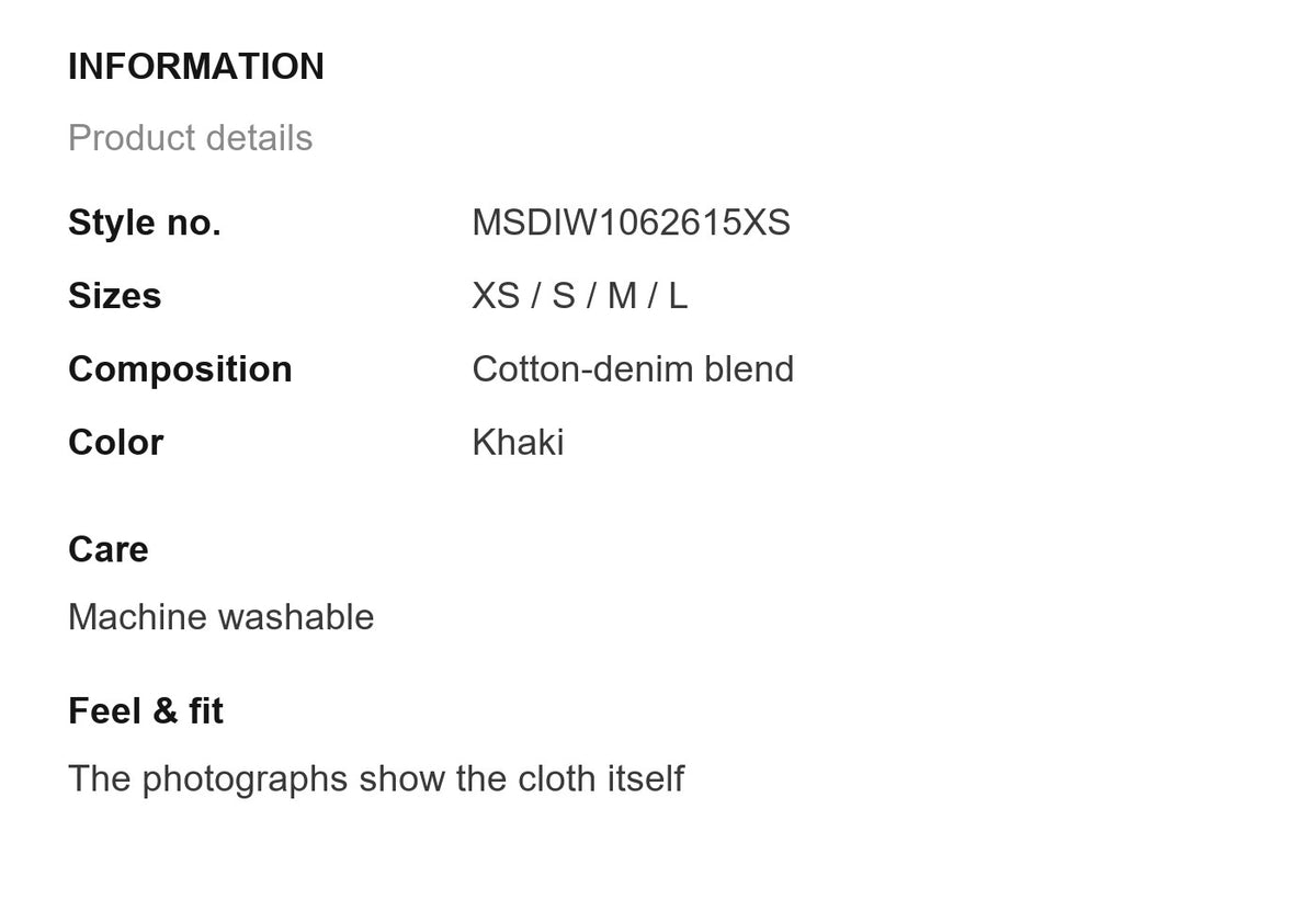 Product information