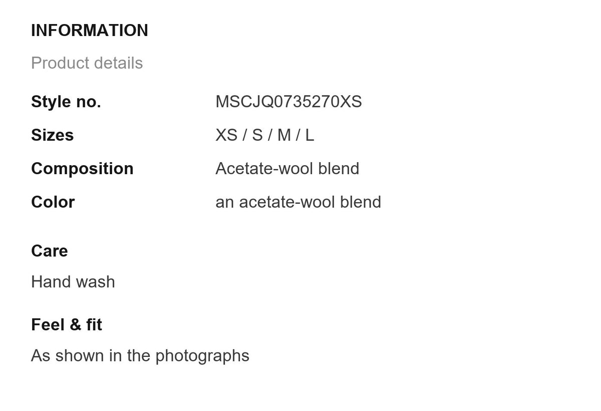 Product information