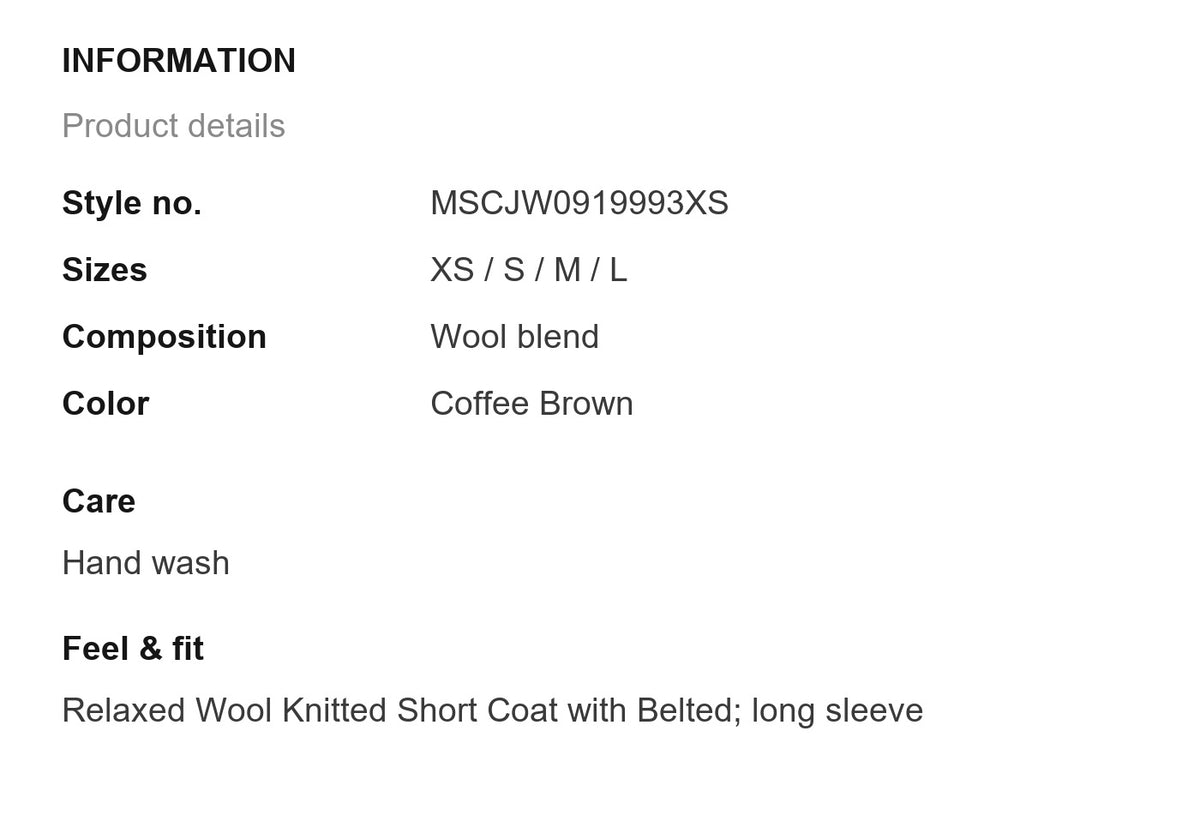 Product information