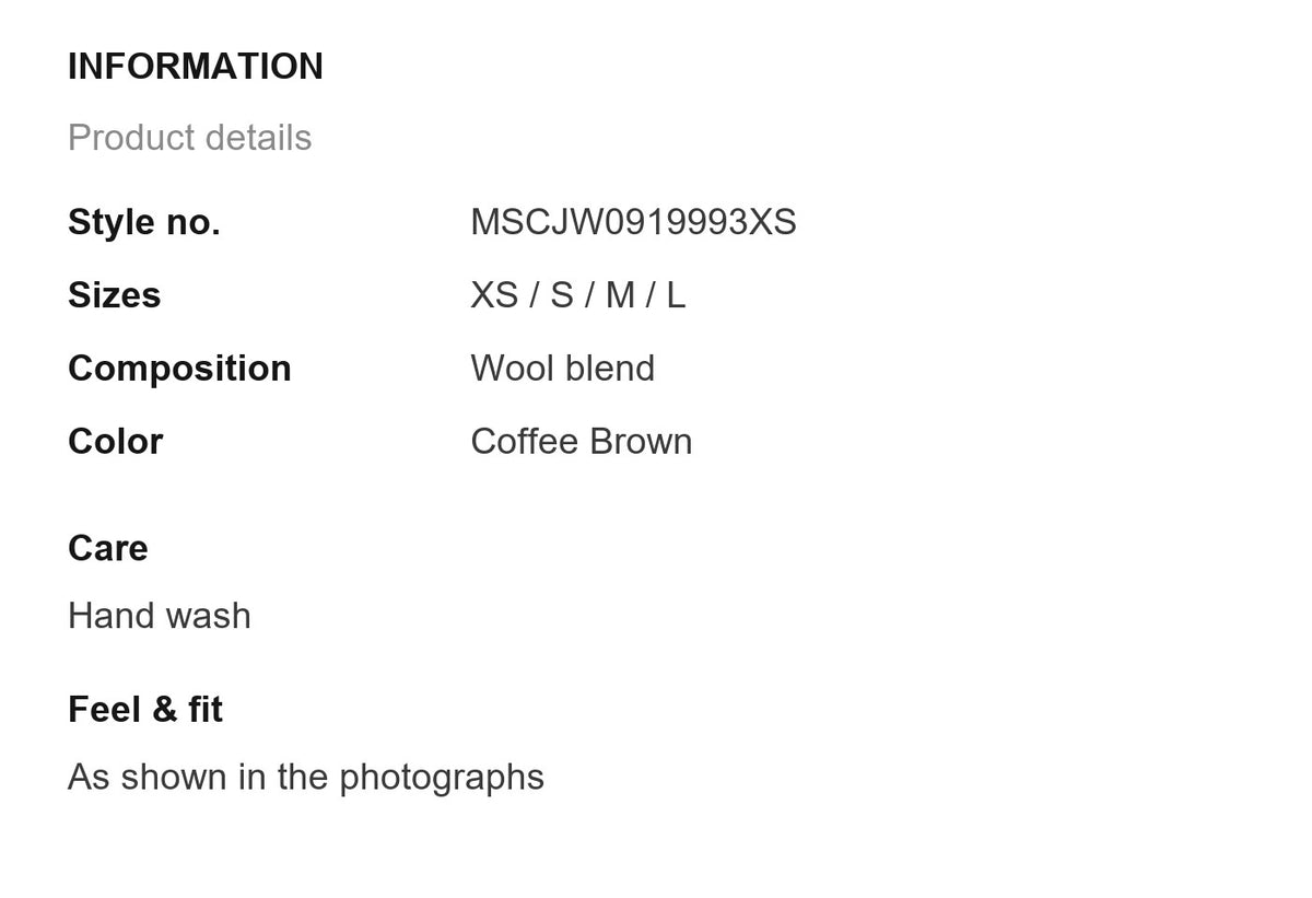 Product information