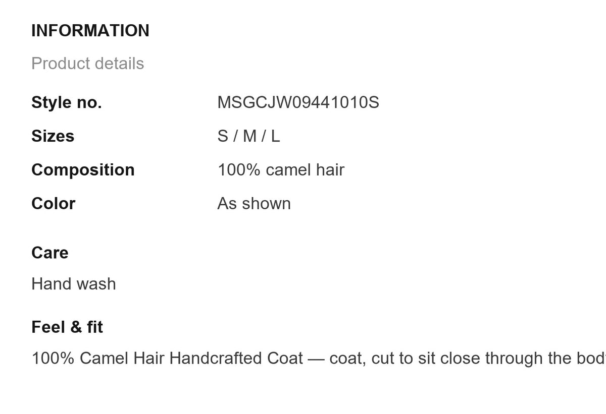 Product information