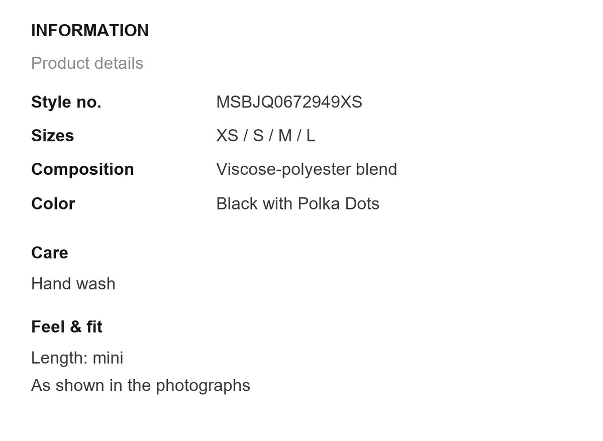Product information