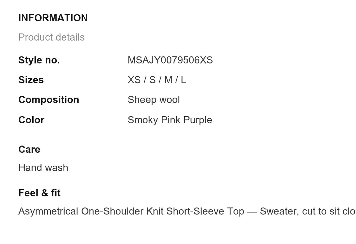 Product information