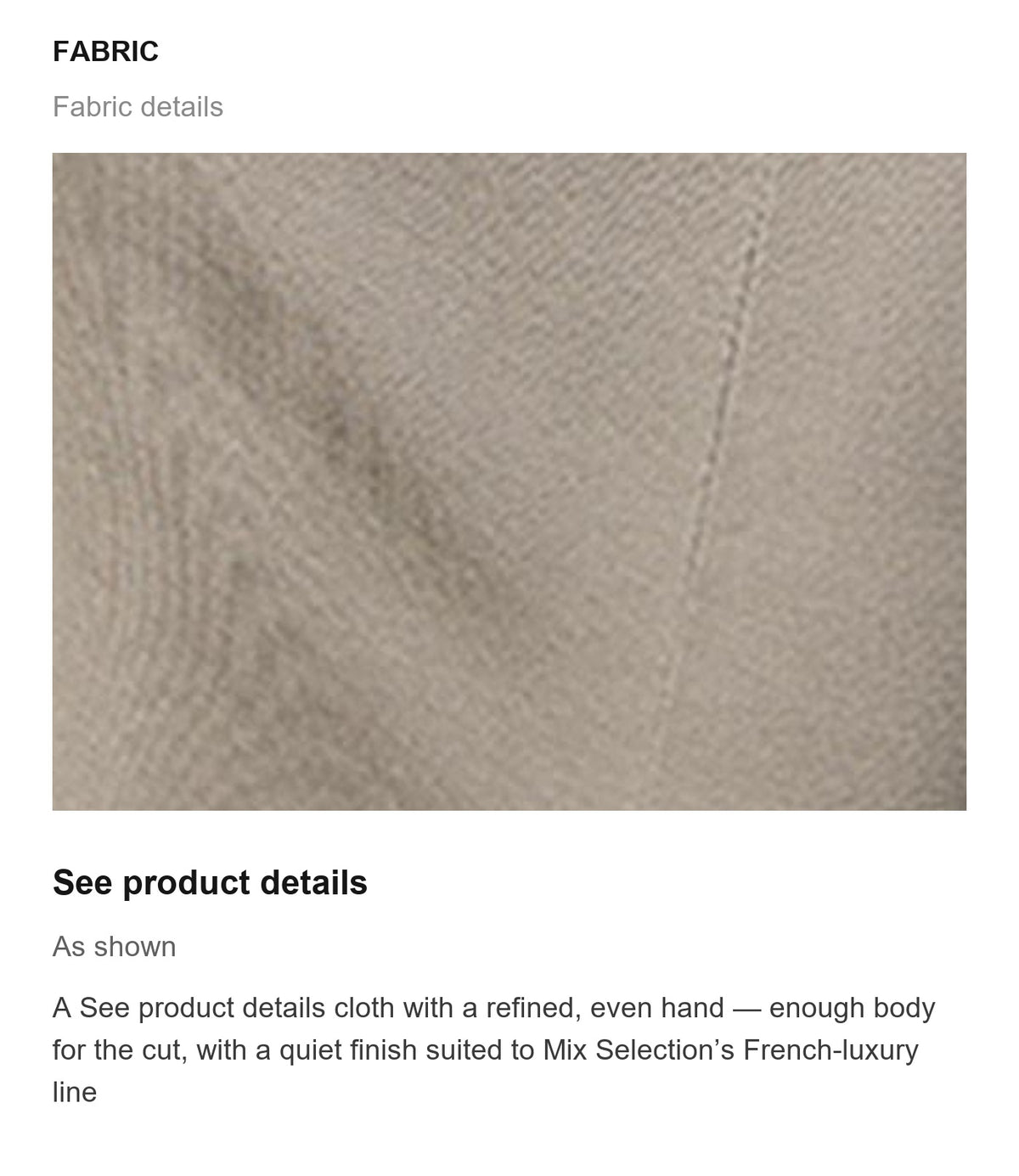 Fabric details