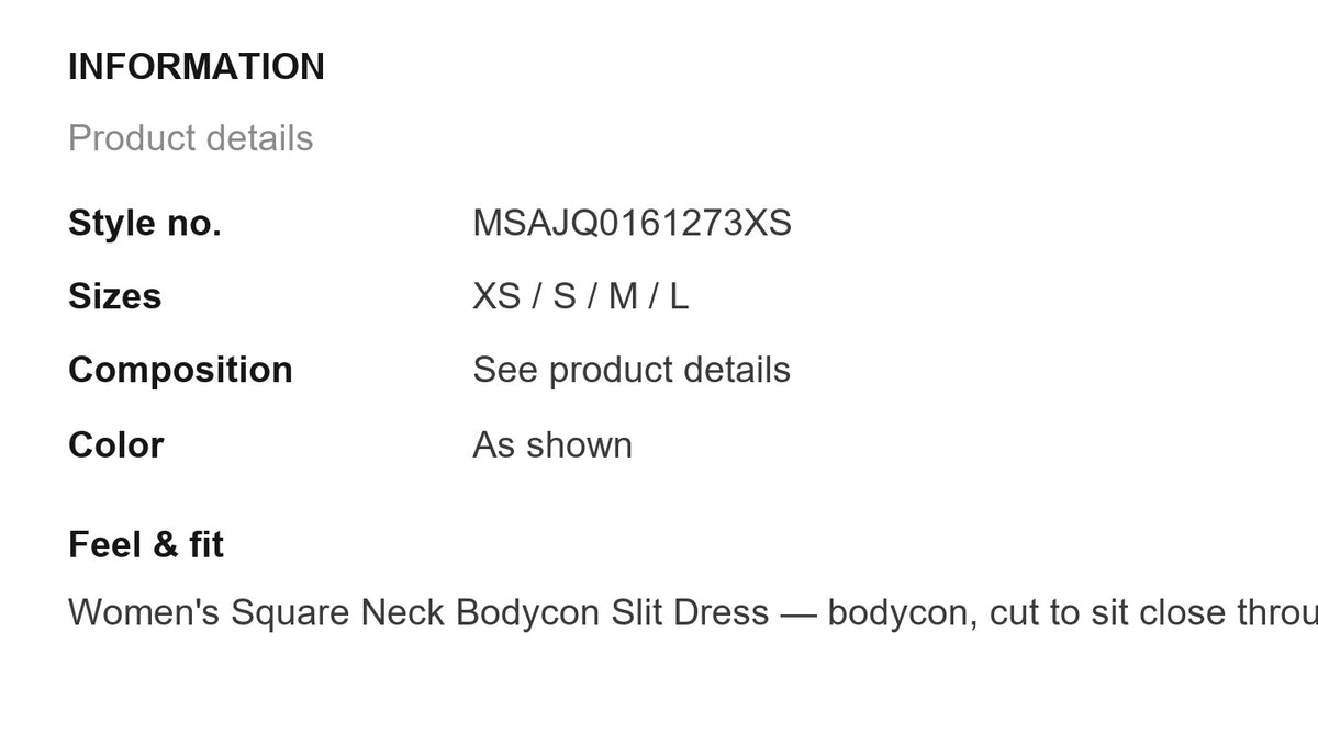 Product information