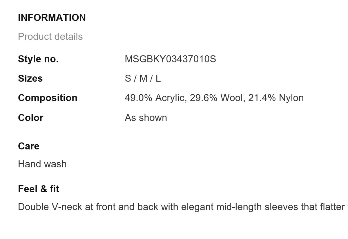 Product information