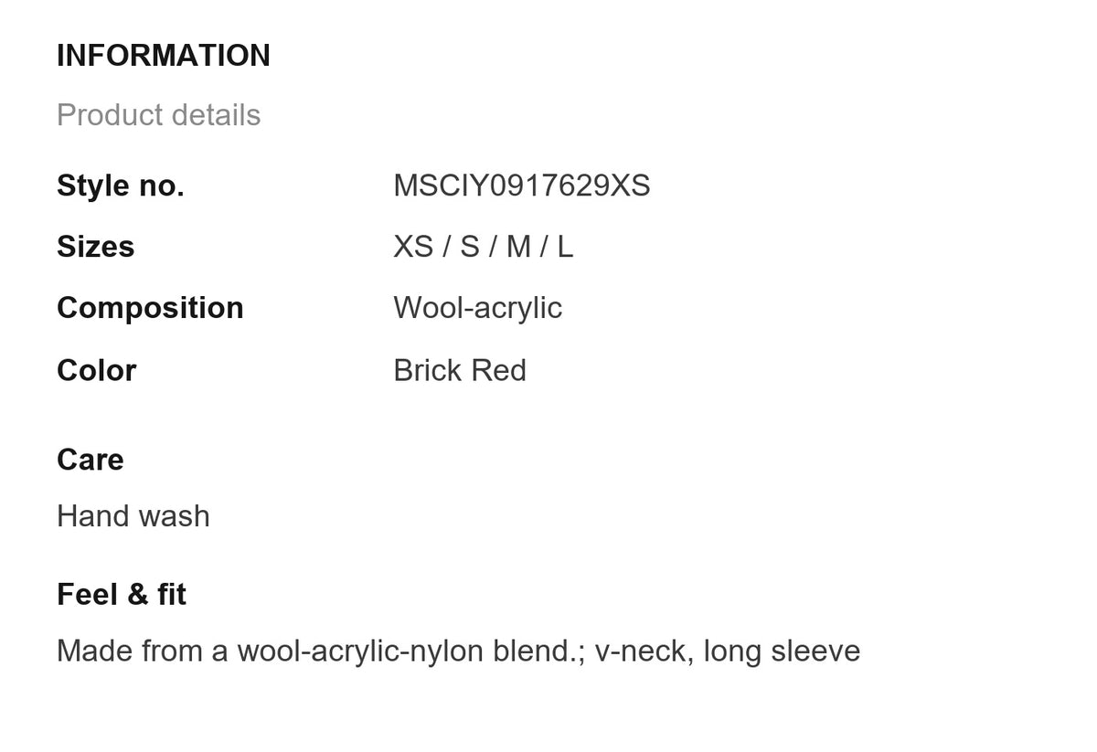 Product information