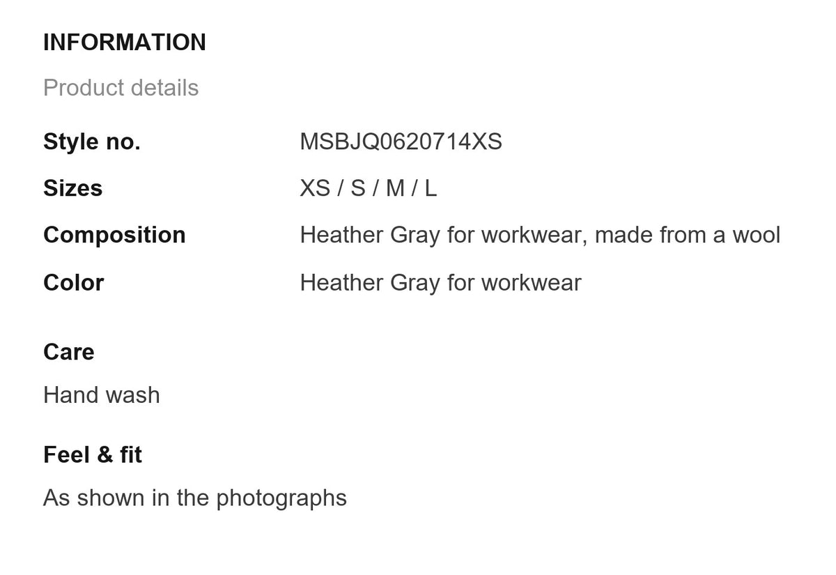 Product information