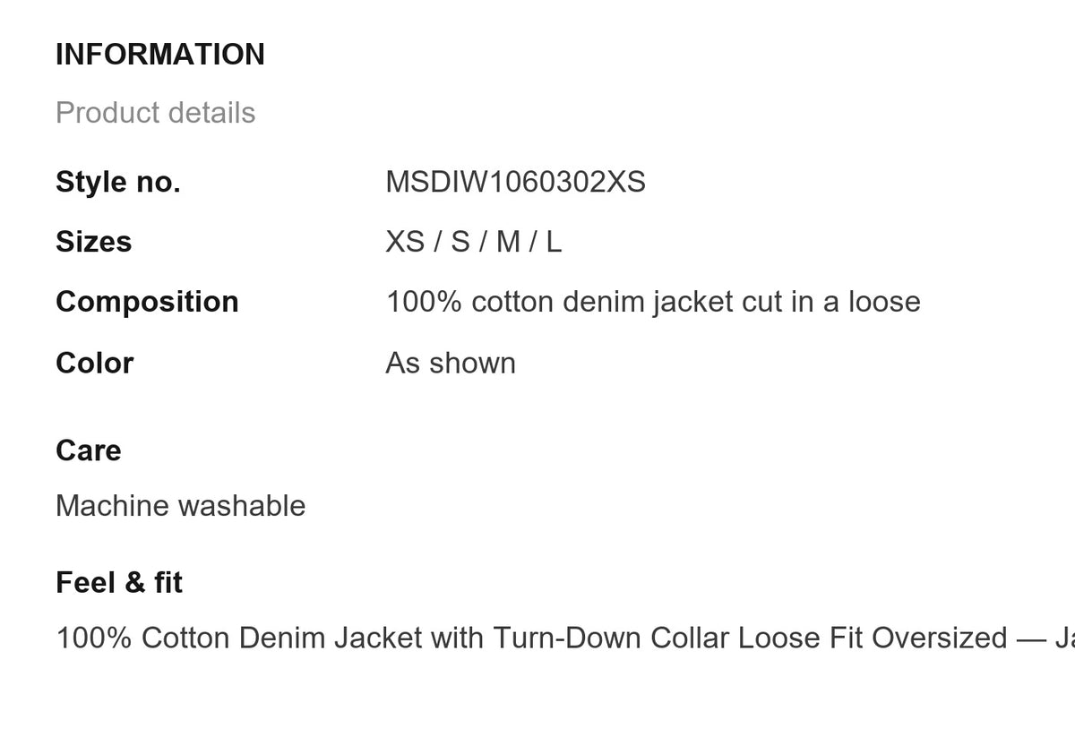 Product information