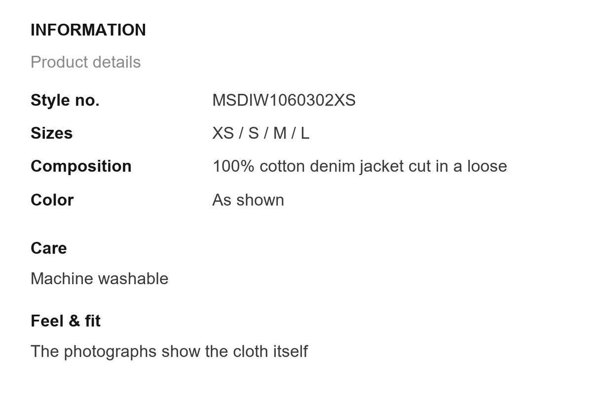 Product information