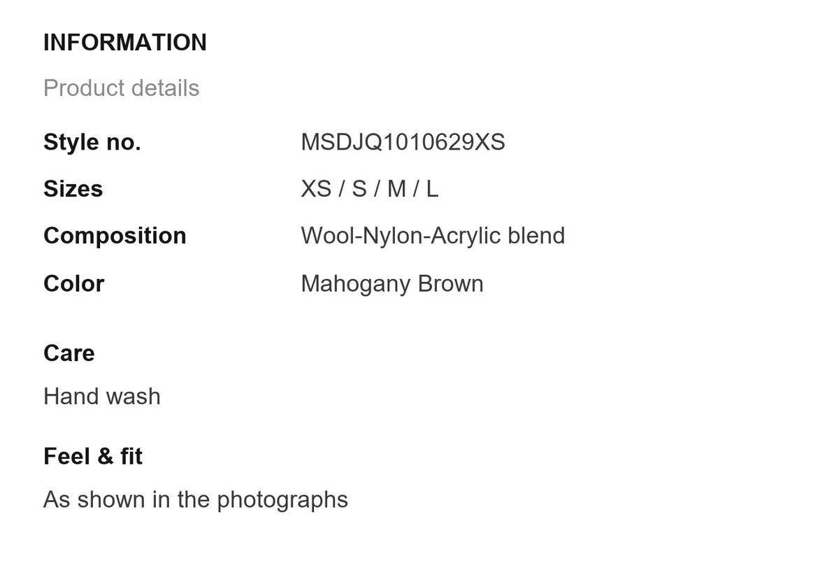 Product information