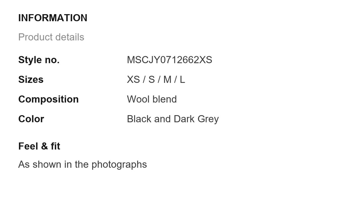 Product information