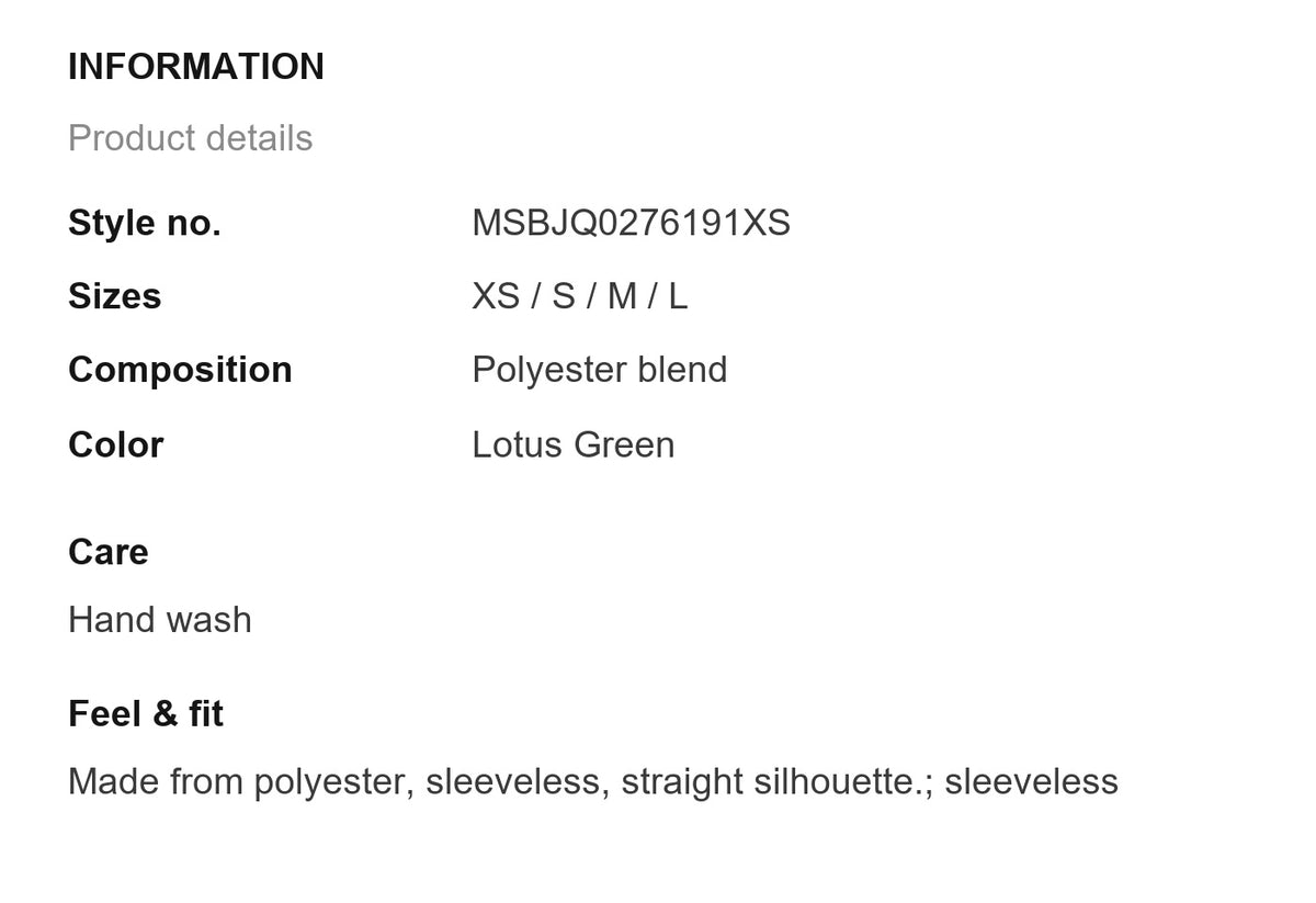 Product information