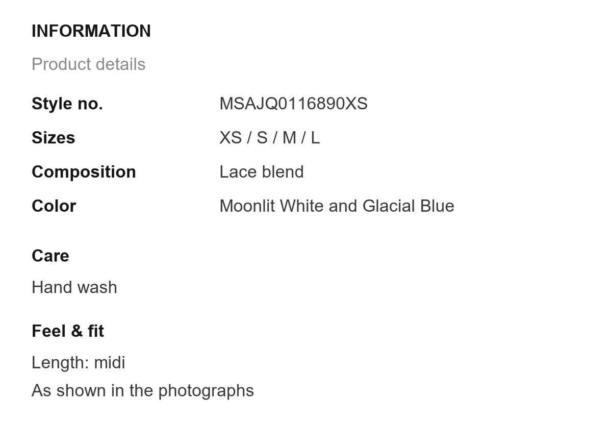 Product information