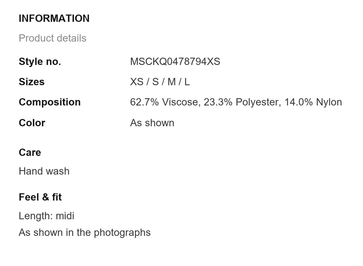 Product information