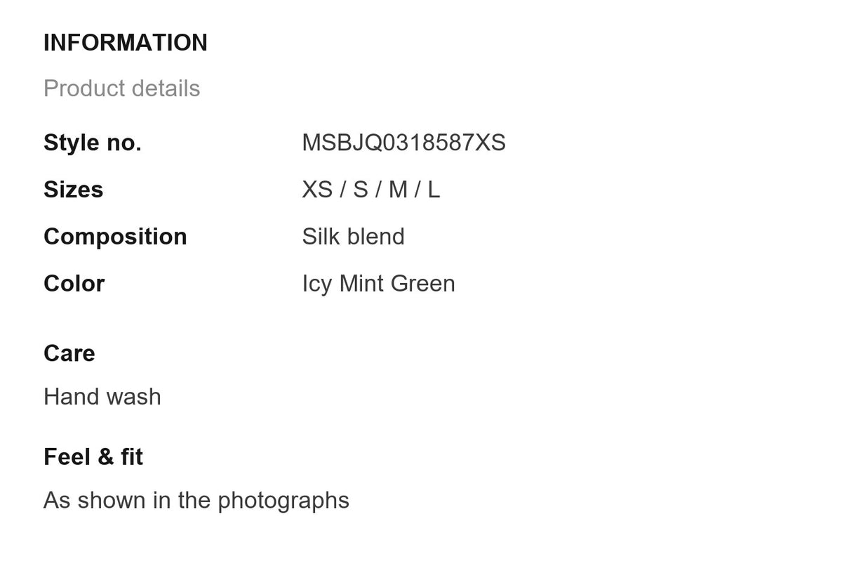 Product information