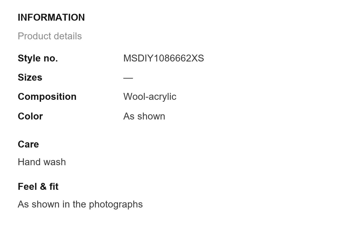 Product information