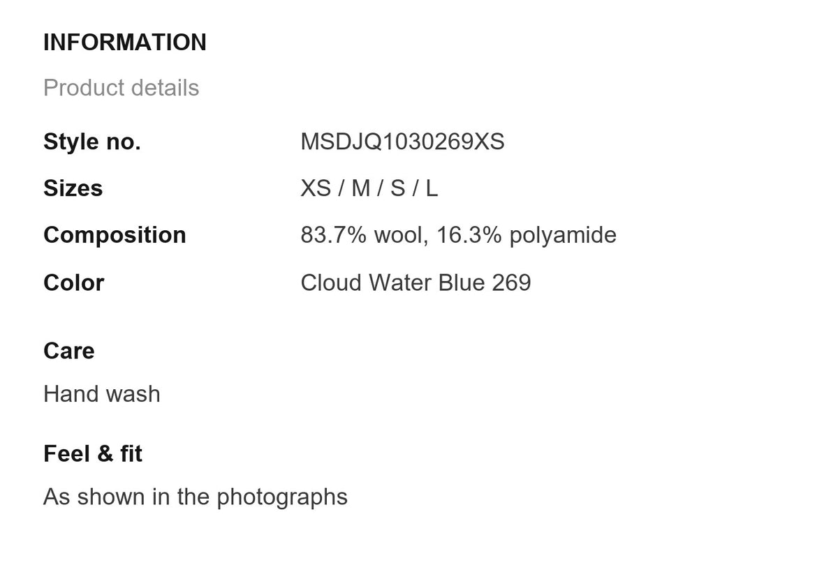 Product information