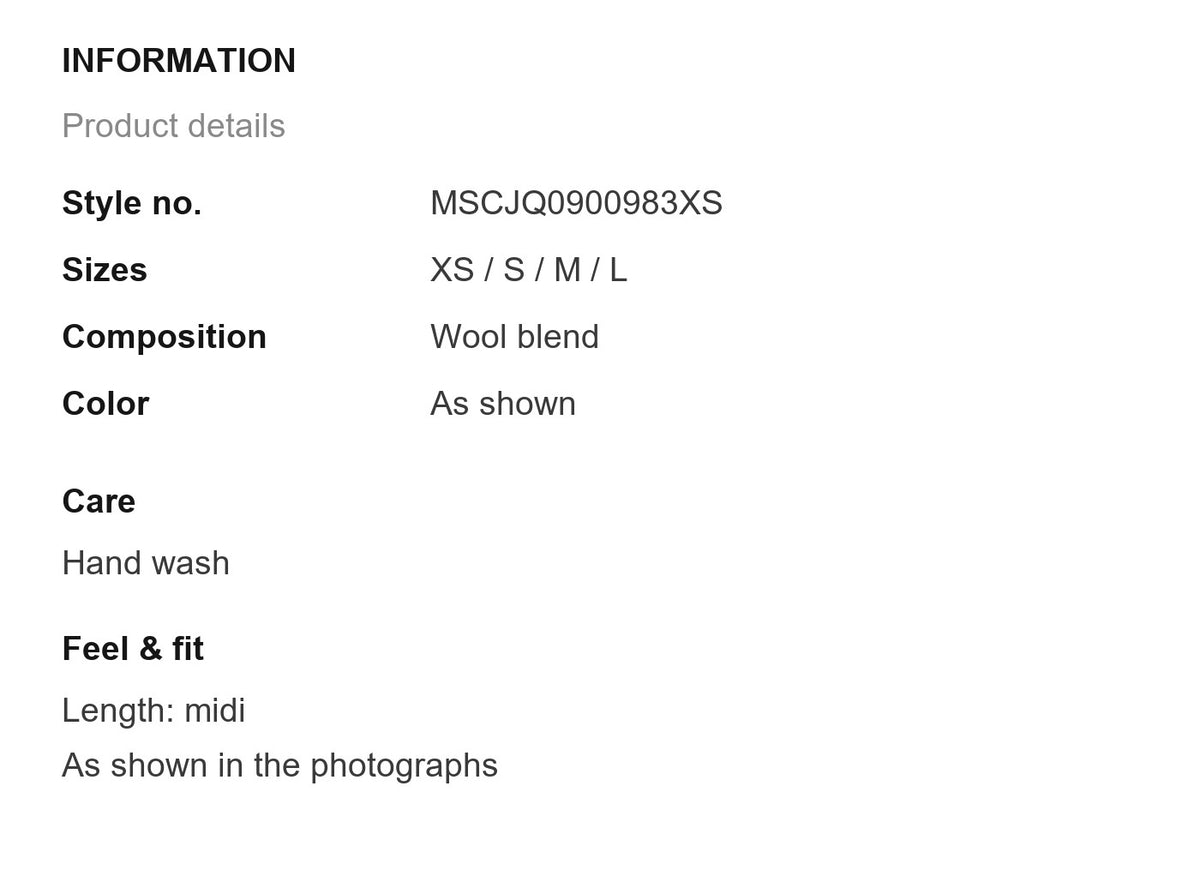 Product information