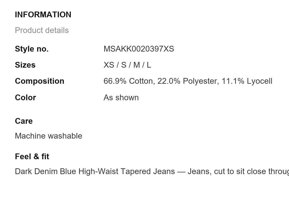 Product information