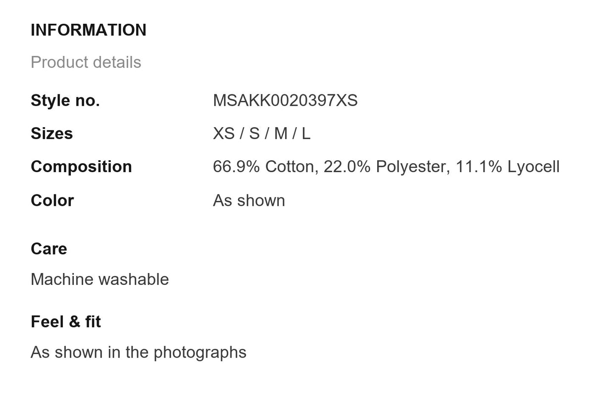 Product information