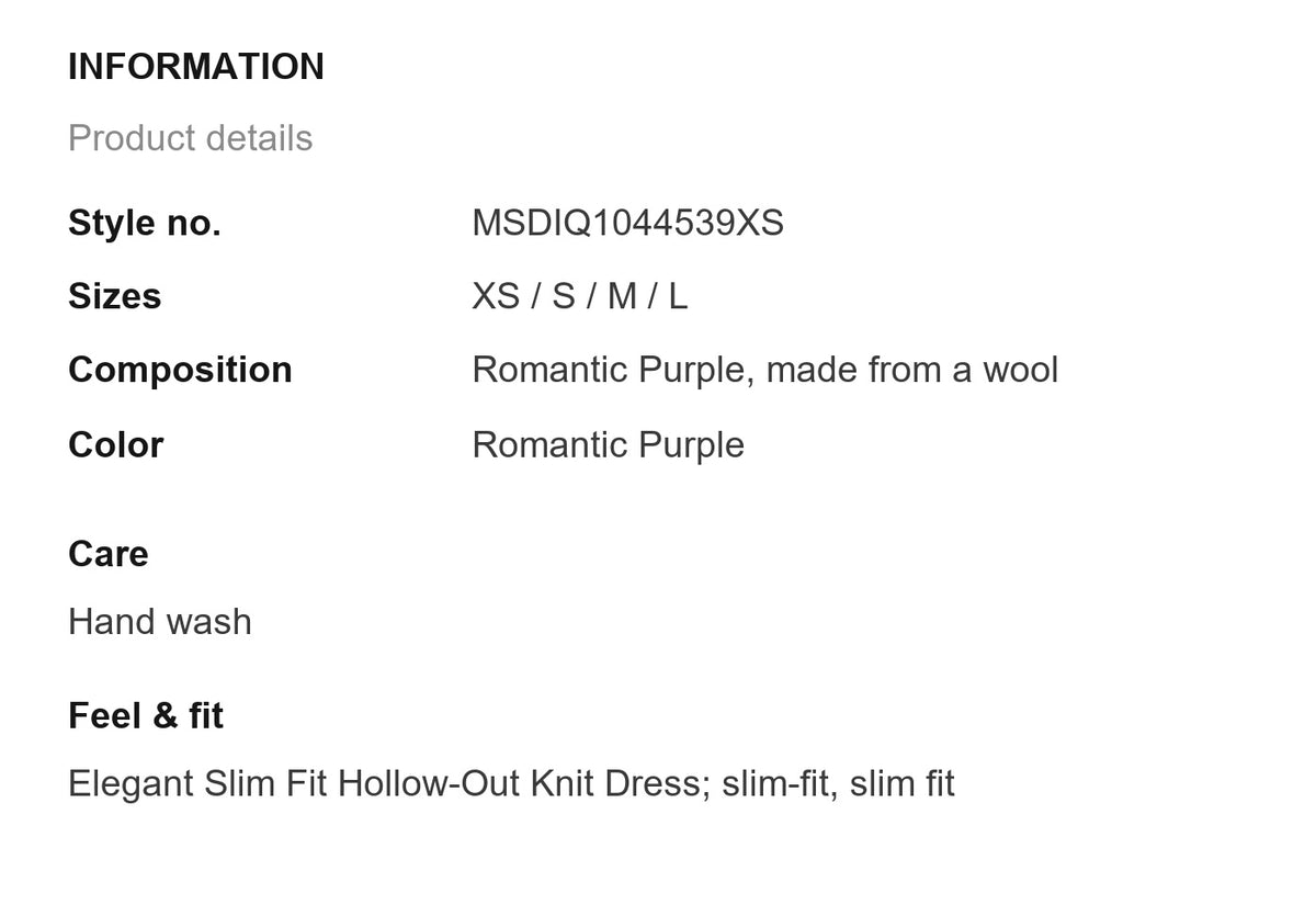 Product information