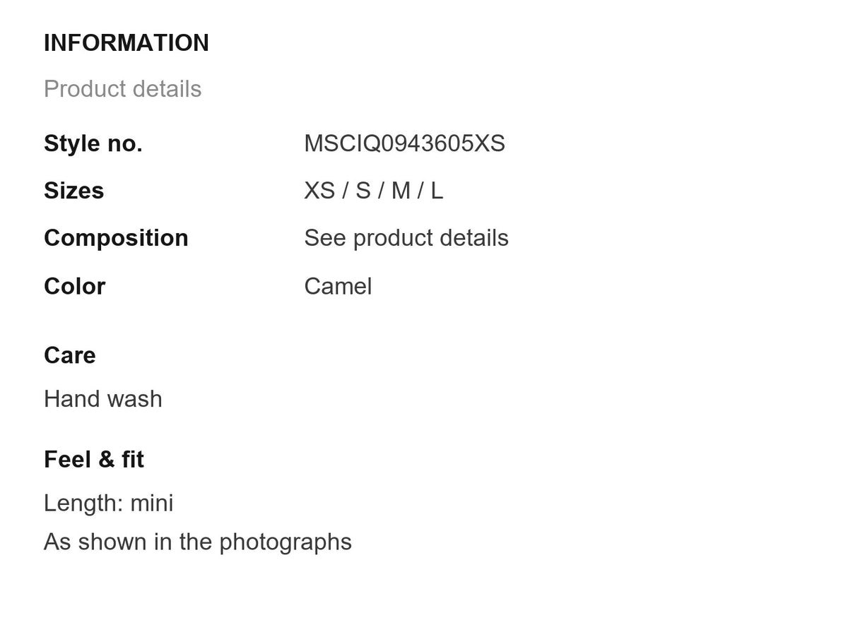 Product information