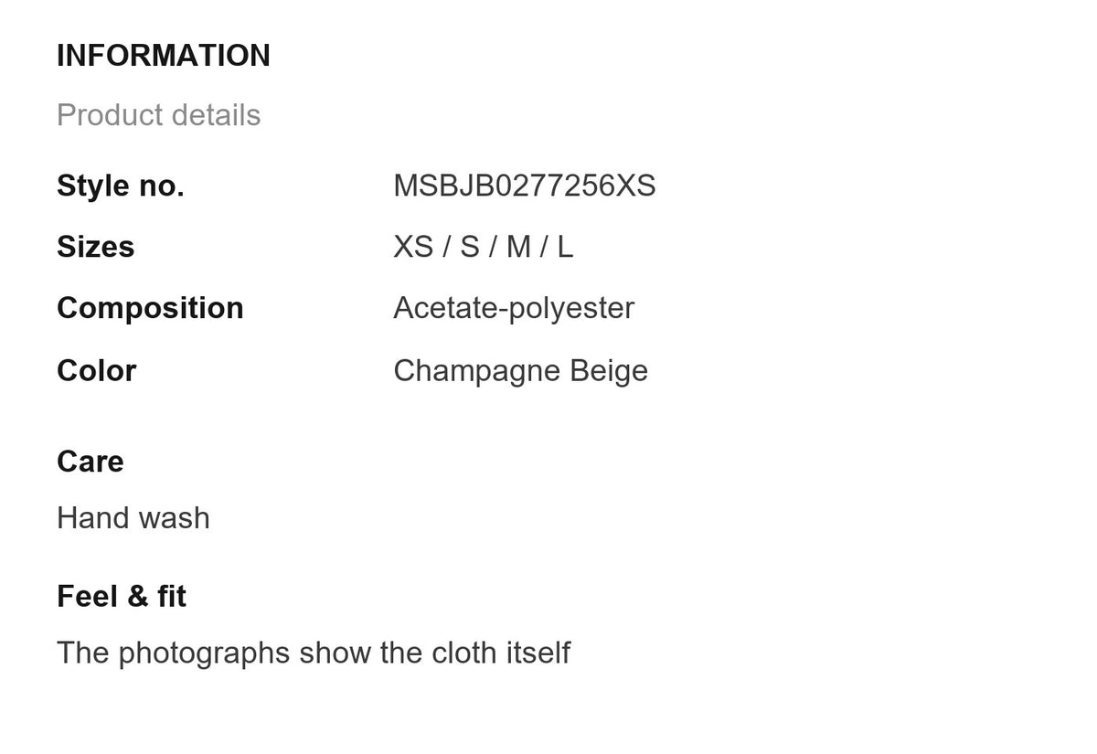 Product information