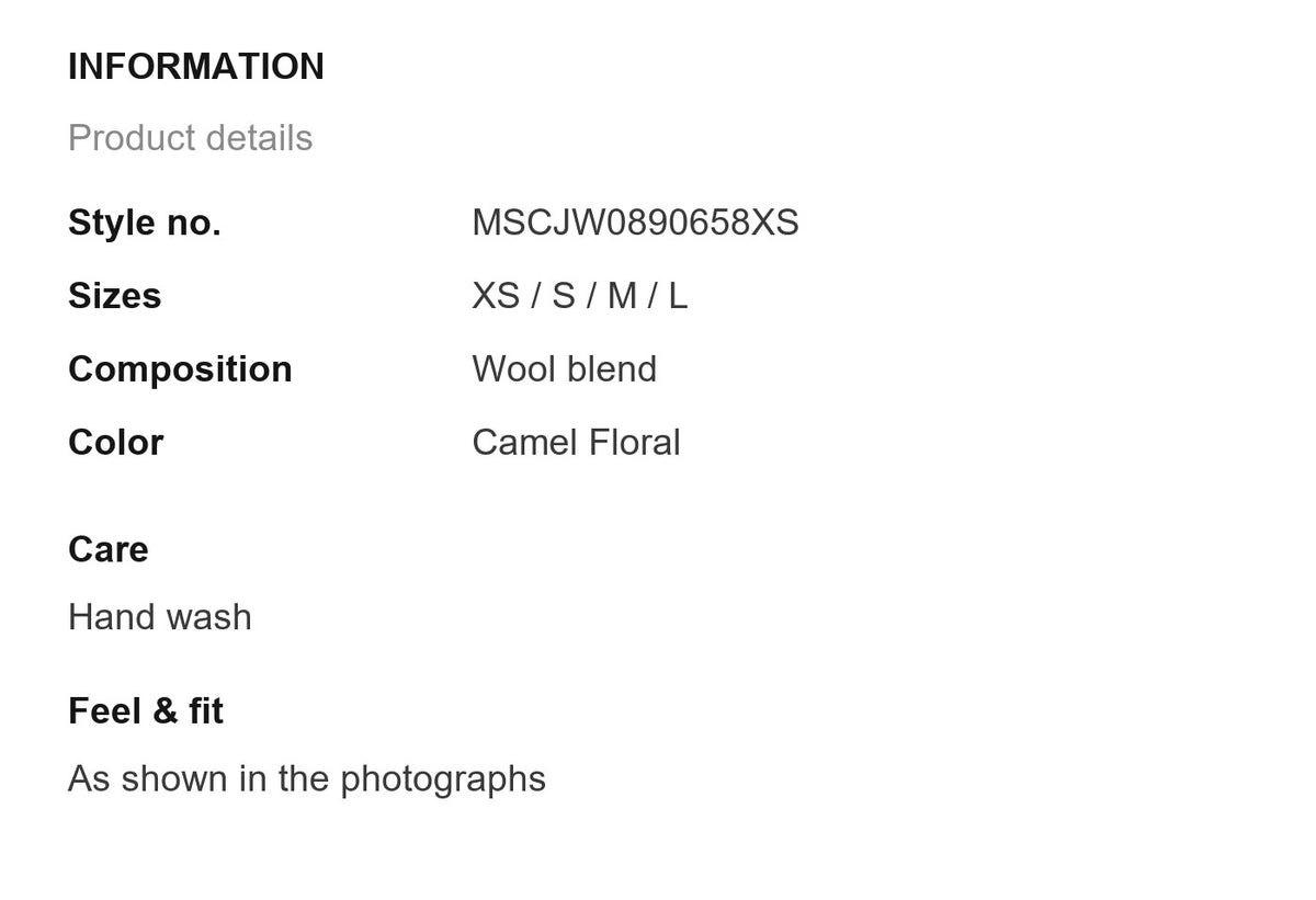 Product information