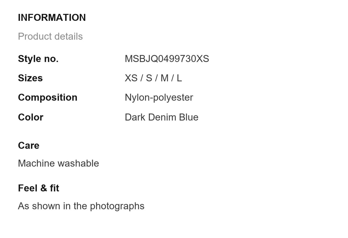 Product information
