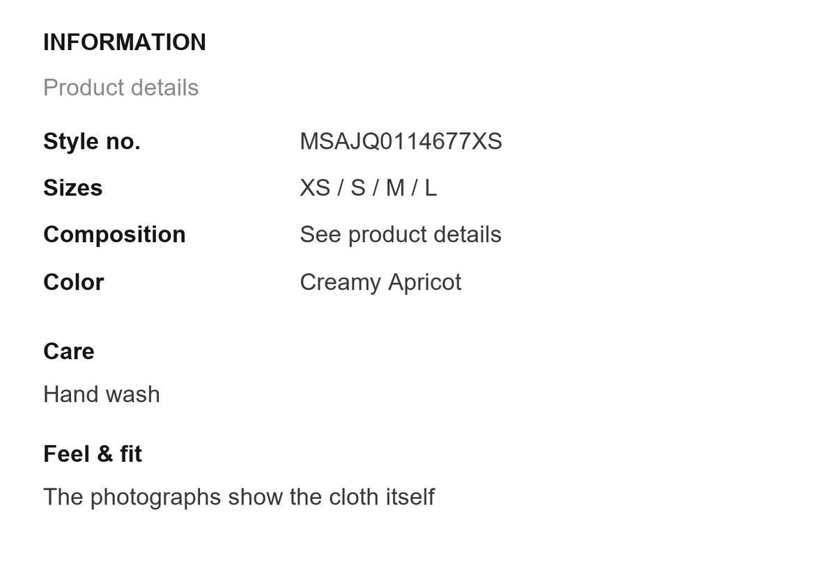 Product information