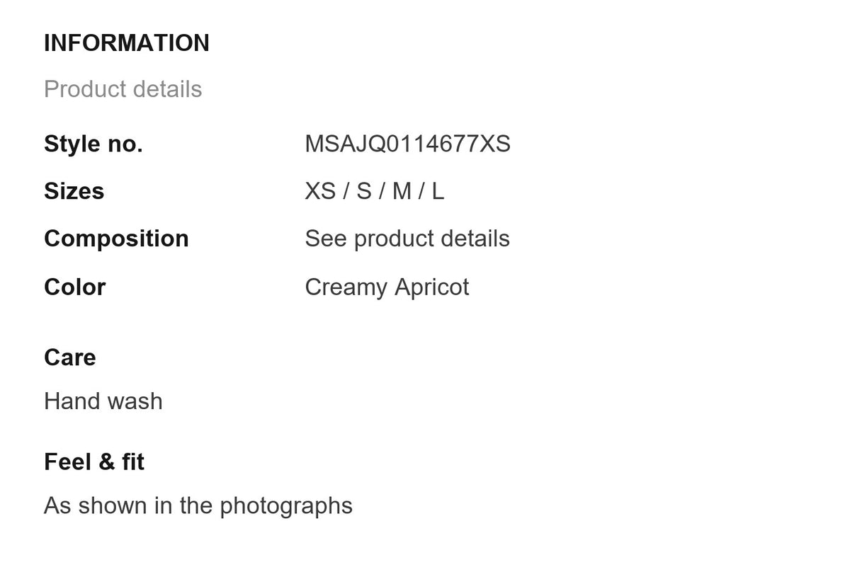 Product information