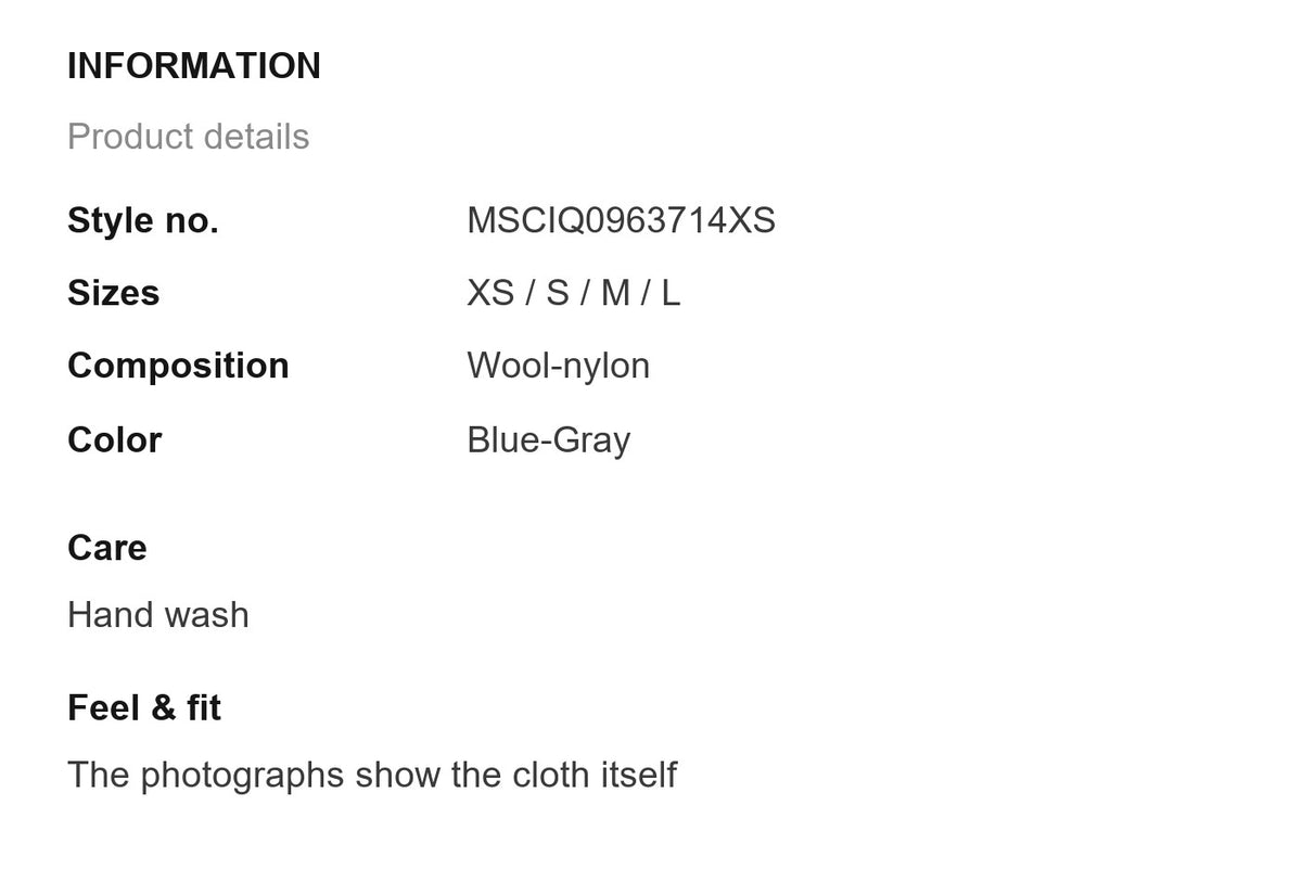 Product information