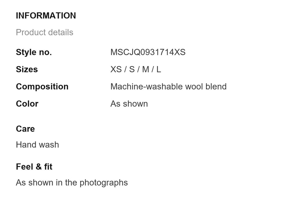 Product information