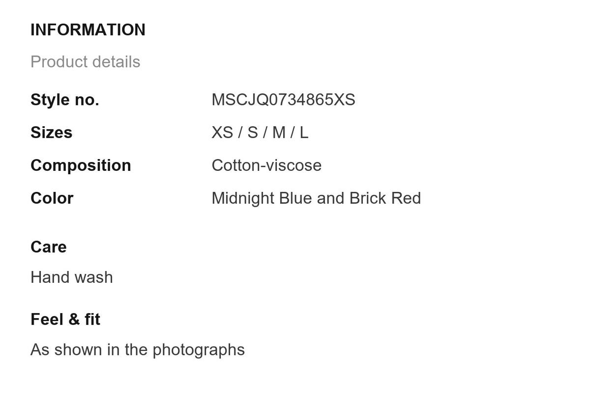 Product information
