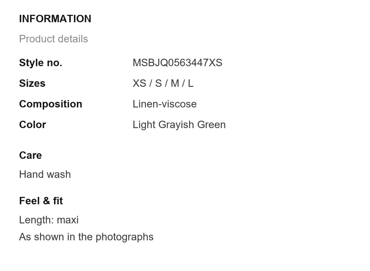 Product information