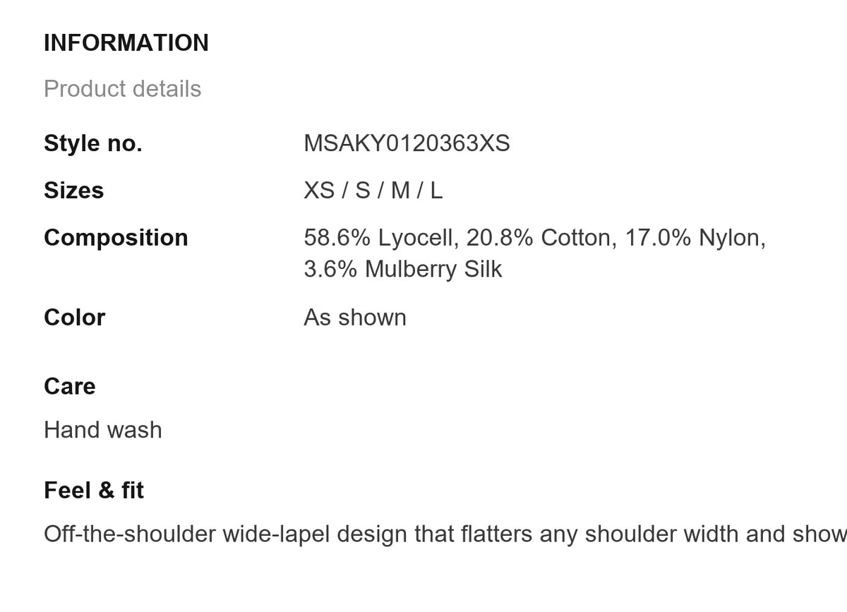 Product information