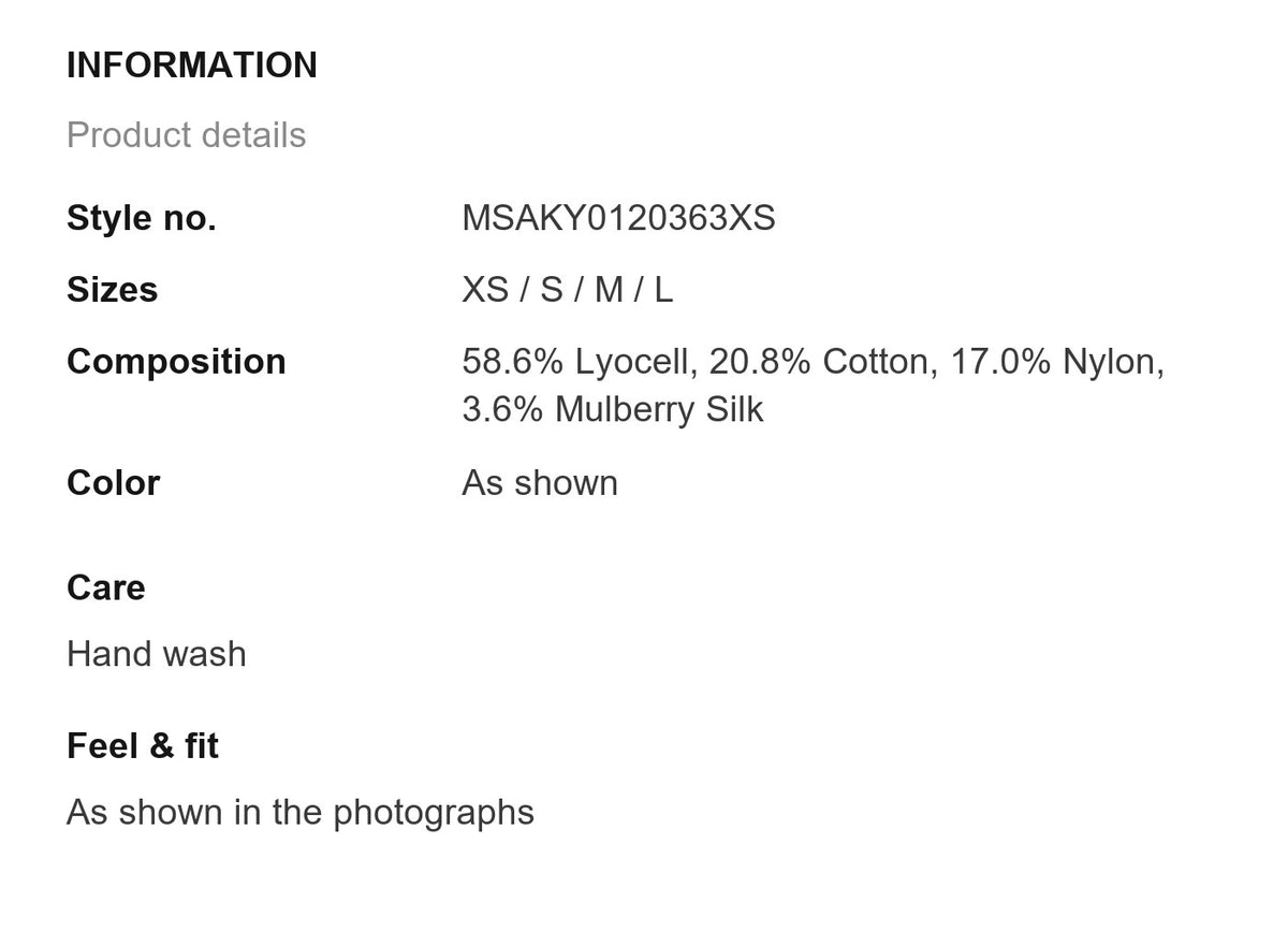 Product information