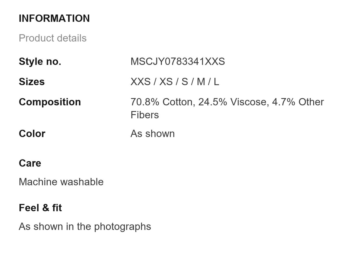 Product information