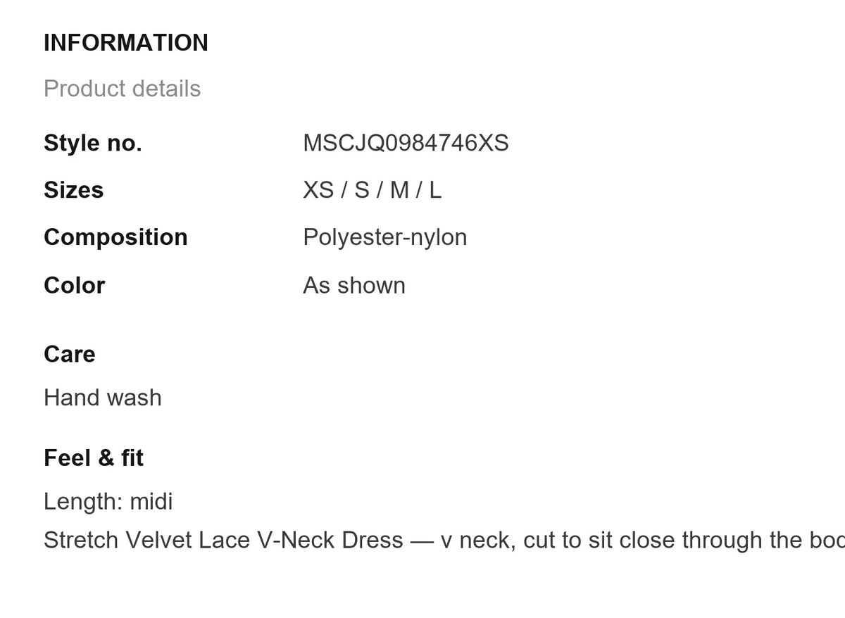 Product information