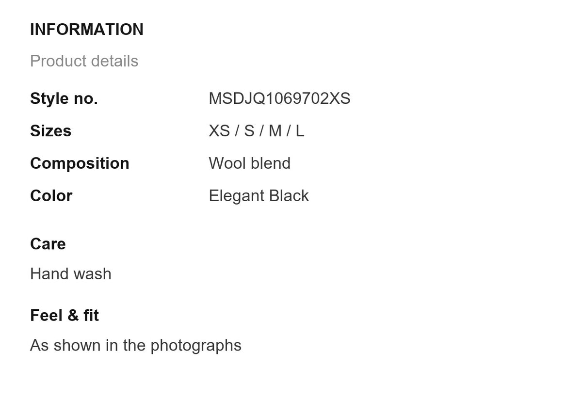Product information