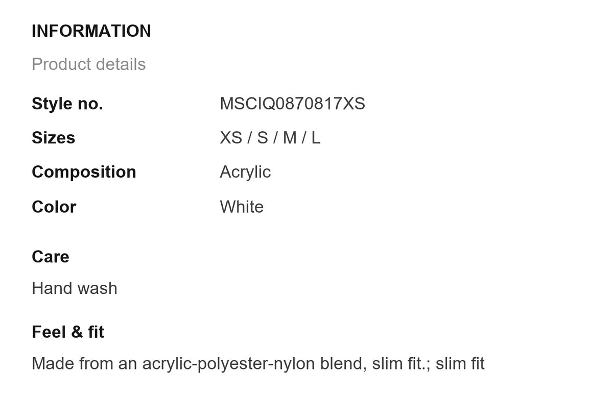 Product information