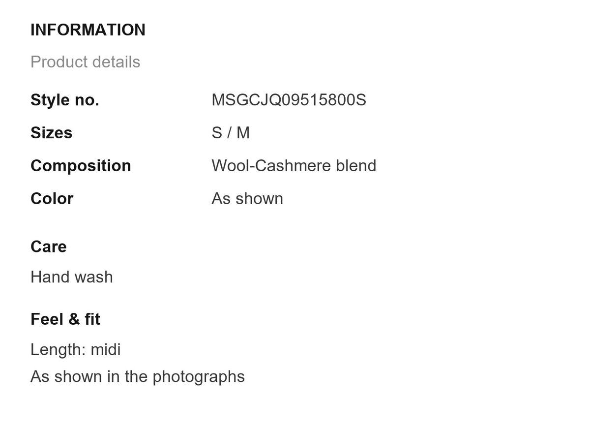 Product information
