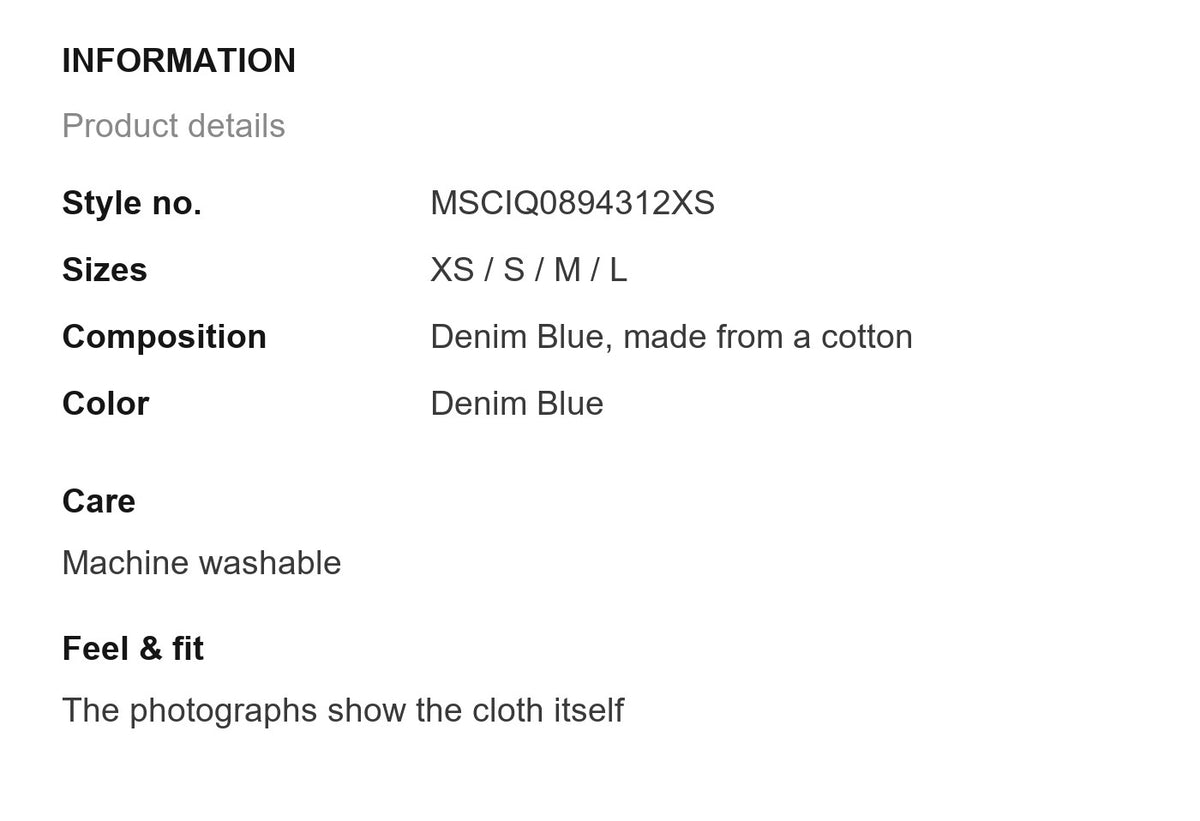 Product information