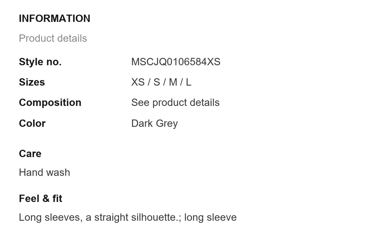 Product information