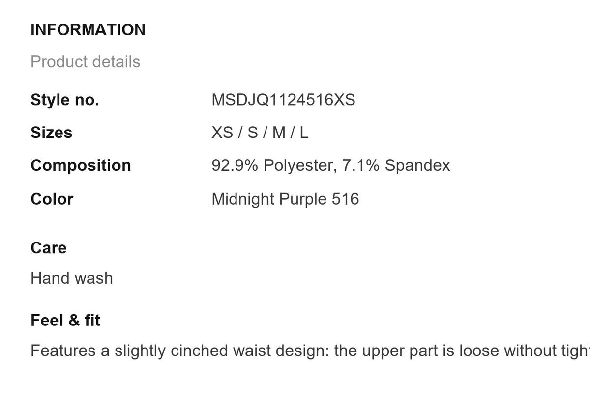 Product information