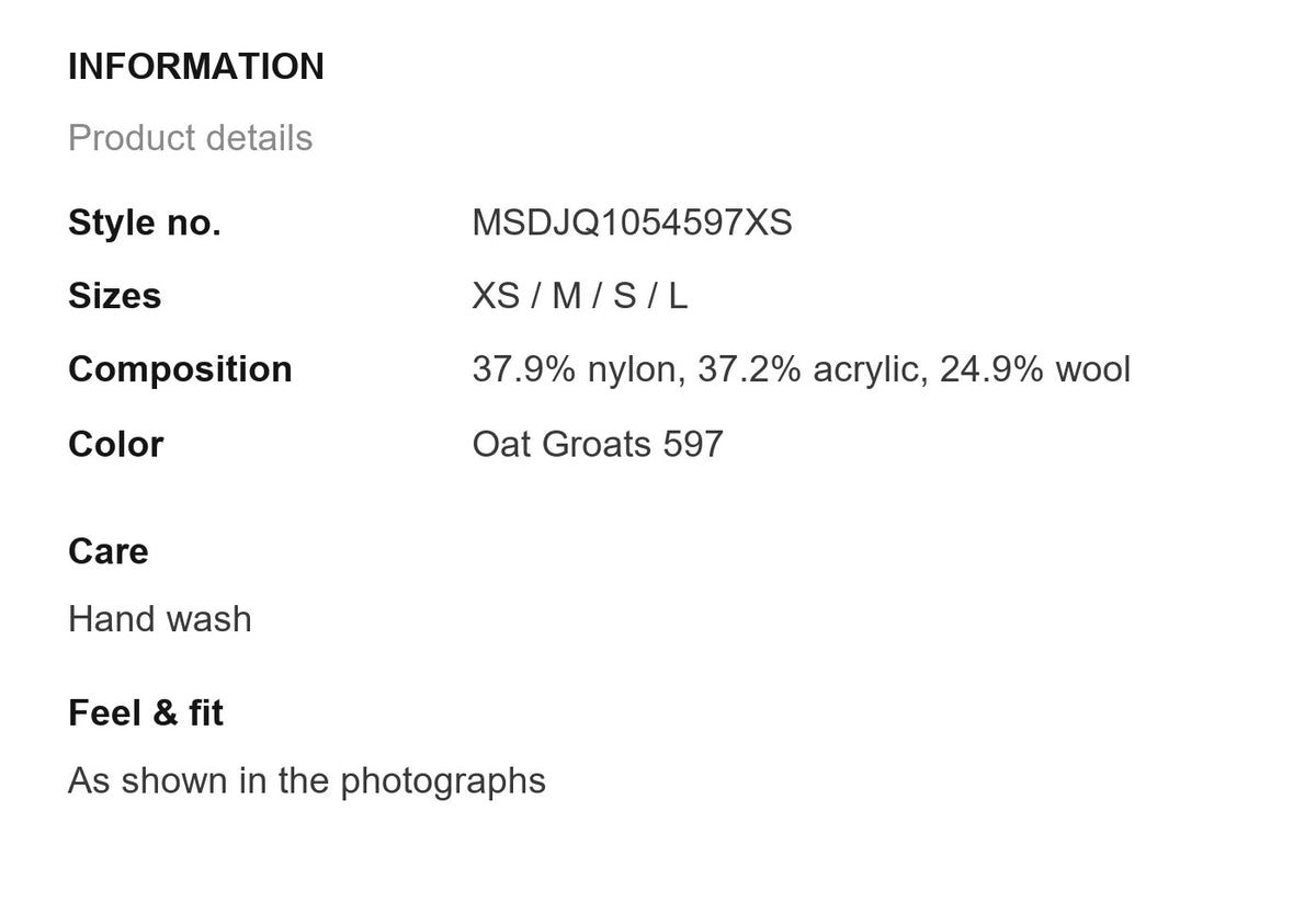 Product information