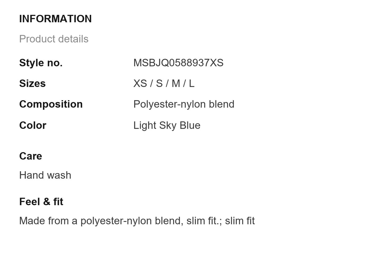Product information